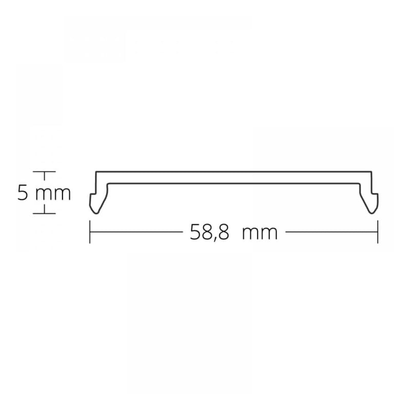 C104 || afdekkap wit 200cm boven voor profiel PO3