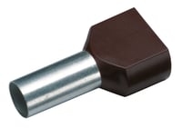 GeÏsoleerde TWIN Adereindhuls, 2x 1,5mm², lengte 12mm, DIN zwart