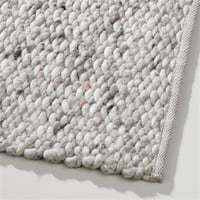 Wollen vloerkleed gevlochten Lisanne Mix Snow 430 + Cement 332