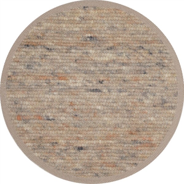 Rond wollen vloerkleed Arna Beigegrijs Mix 05