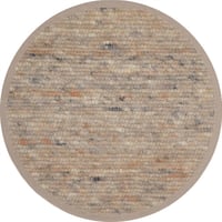 Rond wollen vloerkleed Arna Beigegrijs Mix 05