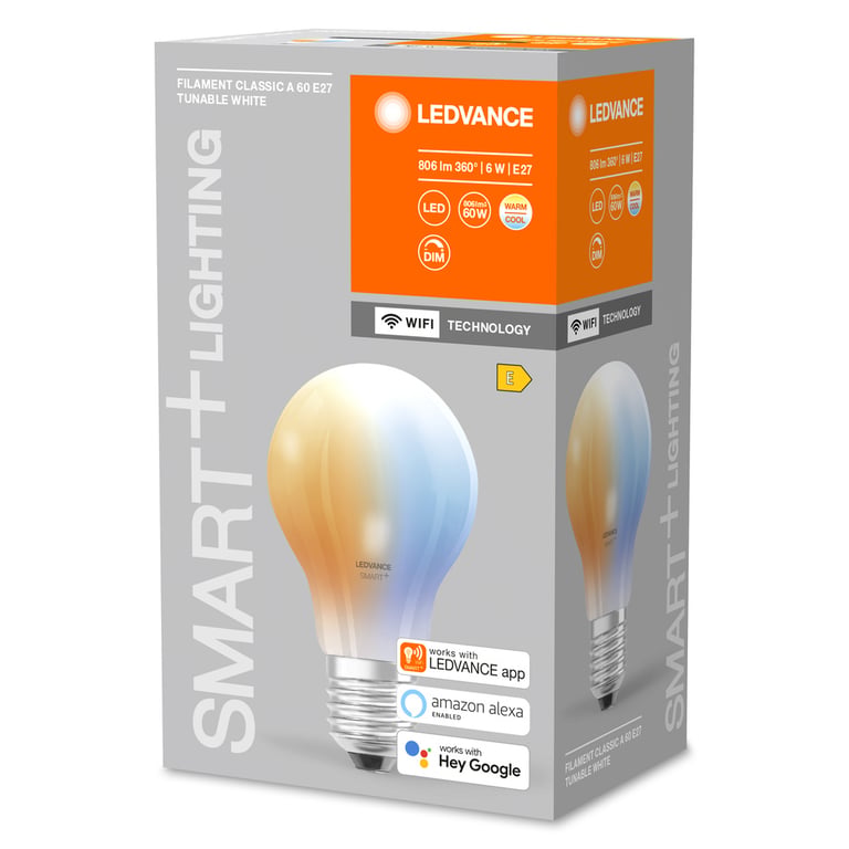 SMART+ WiFi Filament Classic Tunable White 6W 827 230V GL FR E27