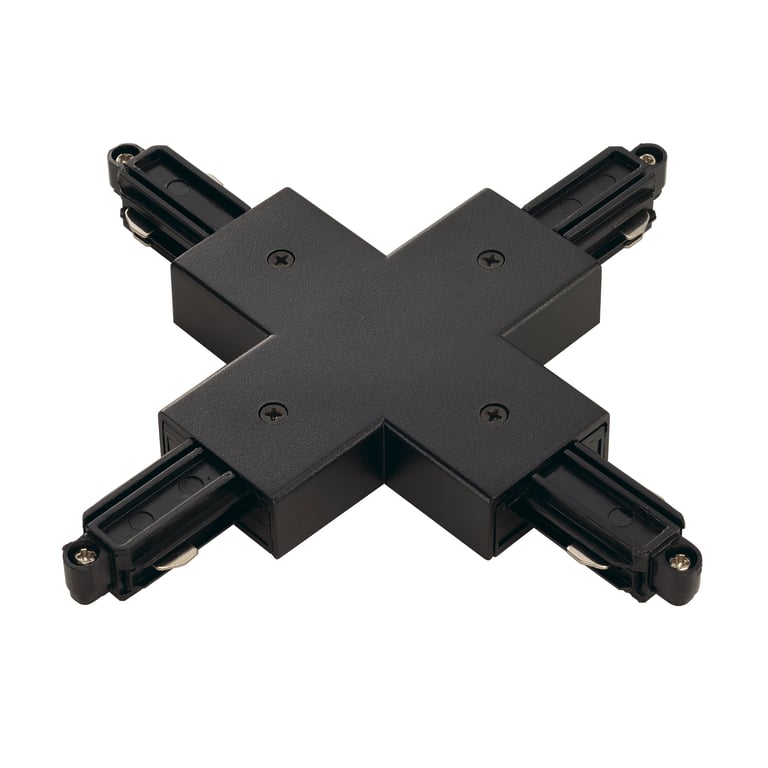 X-verbinder voor 1-fase rail opbouw zwart