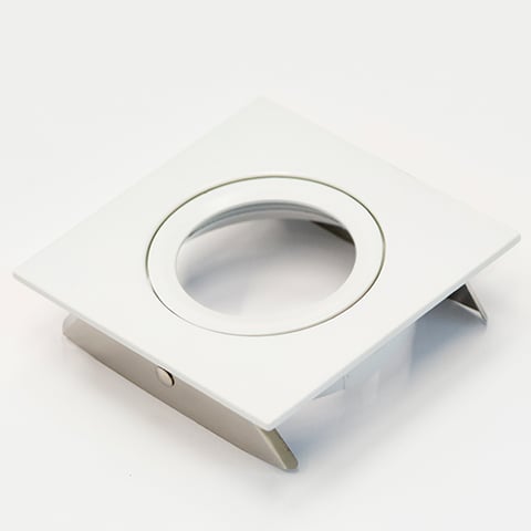 Downlight ring, vierkant, 87(76)mm, puur wit kantelbaar, bladveren
