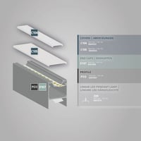 PO3 || LED licht profiel 200cm, LED strips max. 57mm