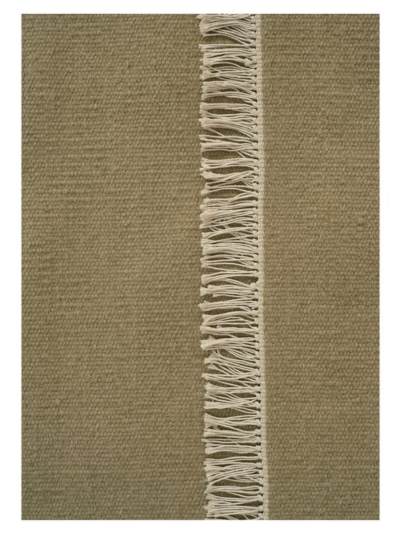 Wollen vloerkleed hip met flosjes Robijn Bamboo