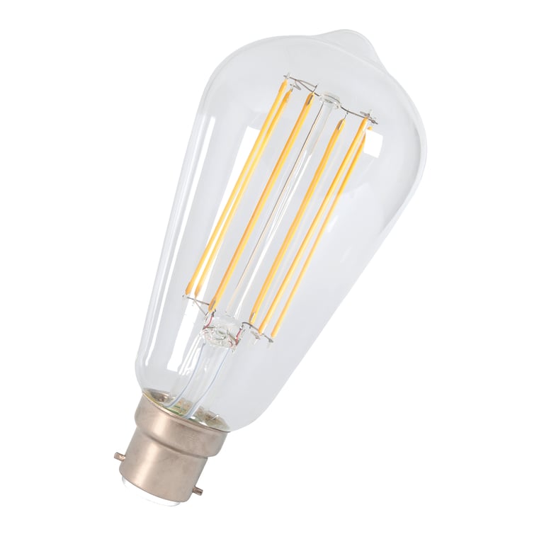 Calex LED Full Glass LongFilament Rustik Lamp 220-240V 4W 350lm B22 ST64, Clear 2300K Dimmable, energy label A+