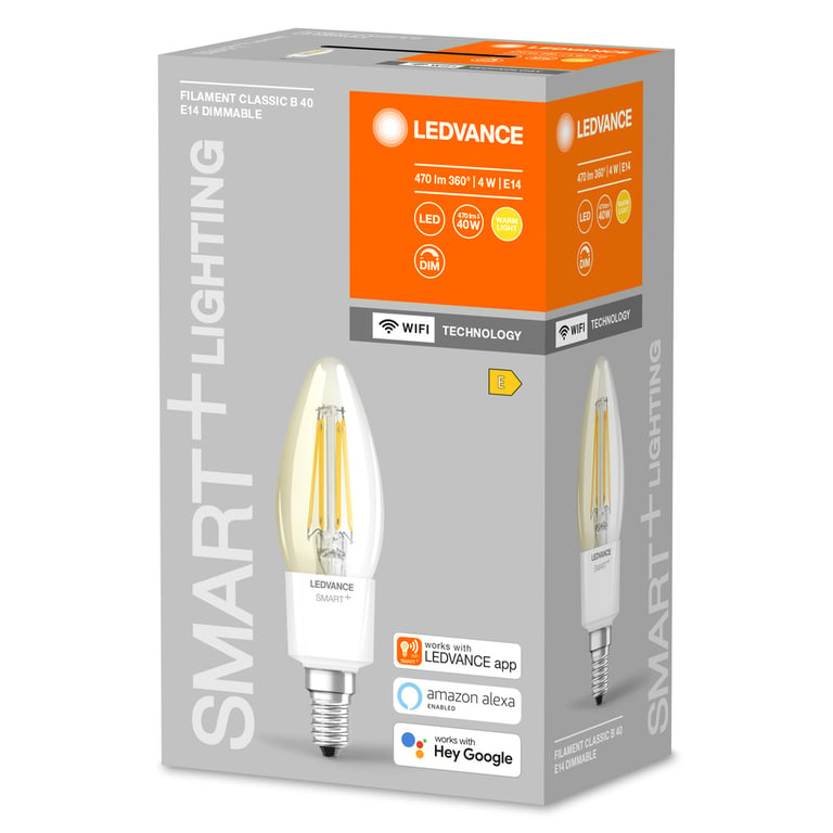 SMART+ WiFi Filament Candle Dimmable 40 4 W/2700 K E14