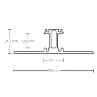 PL13 LED Profiel 200cm LED strips max.12mm