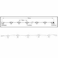 PS230 | hoofdkabel 100cm | 5 fitting | wit
