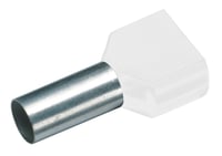 Geïsoleerde TWIN Adereindhuls, 2x 0,75mm², lengte 10mm, wit