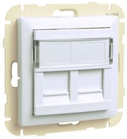 Efapel basis sokkel en centraalplaat tbv 2*rj45 wit