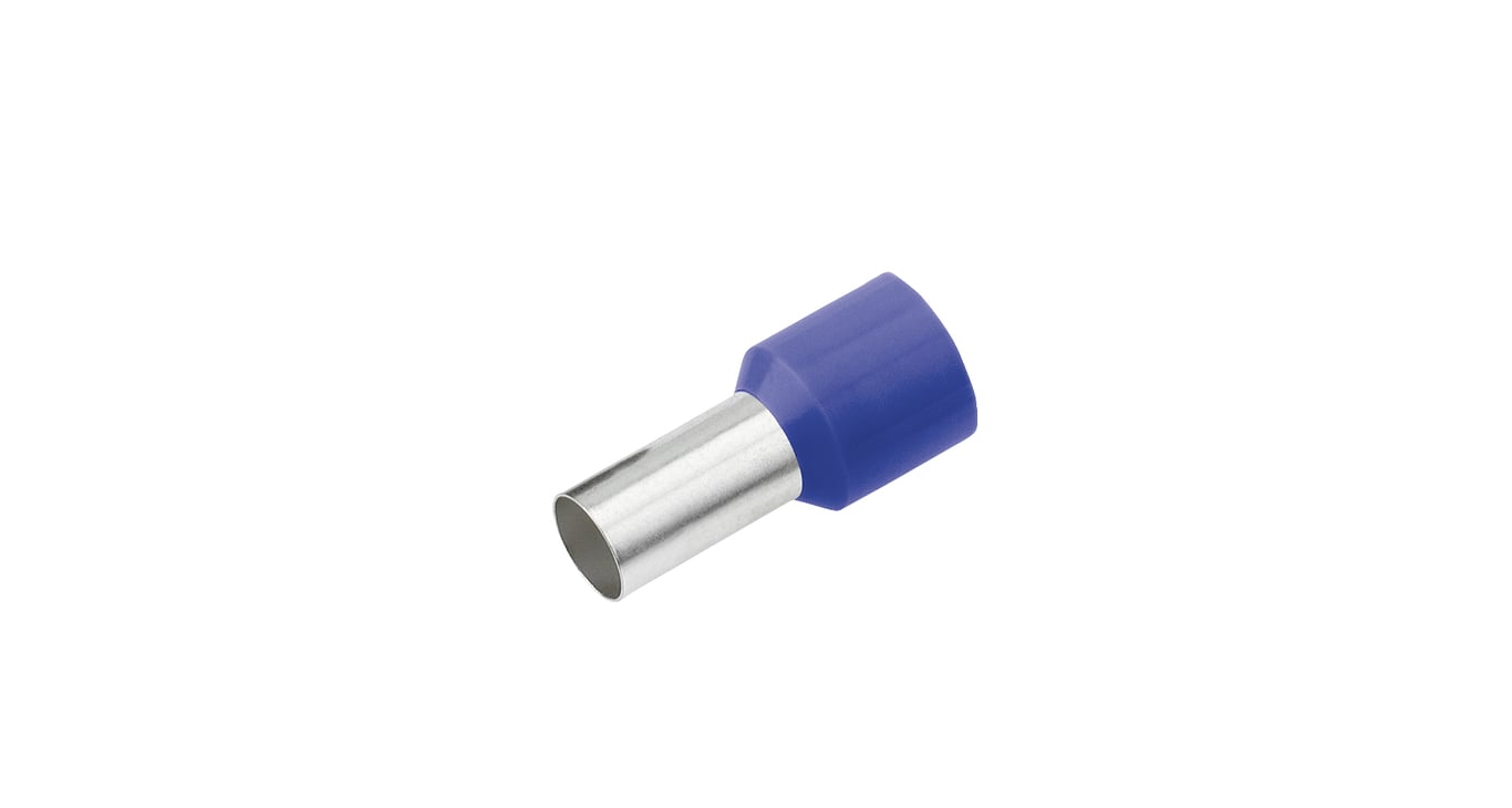 Geïsoleerde Adereindhuls, DIN 46228, 50mm², lengte 25mm, blauw