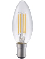 Masterlight - LED Ba15d Fila Candle C35x100 230V 400Lm 4W 827 AC Clear Dim SL159124927
