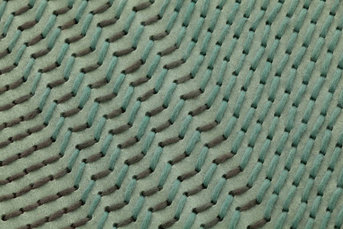 Vloerkleed Gan Rugs Canevas Geo Green