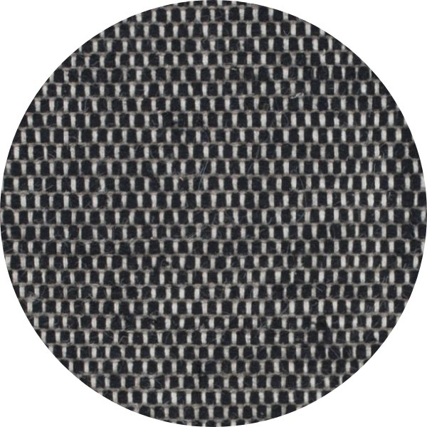 Wollen vloerkleed Anna Rond Black