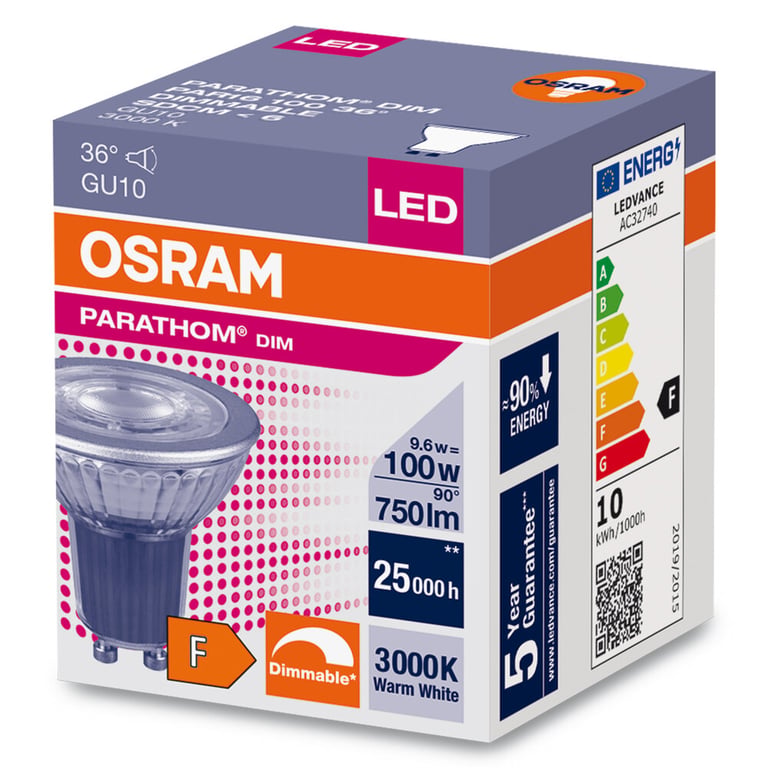 PARATHOM® DIM PAR16 100 36 ° 9.6 W/3000 K GU10 (CS à 1 PCE)