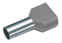 Geïsoleerde TWIN Adereindhuls, 2x 1mm², lengte 10mm, DIN rood
