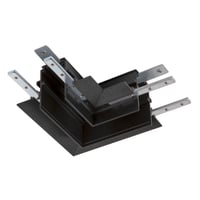 L-verbinder, 48V TRACK, voor inbouwrail diep, links, zwart