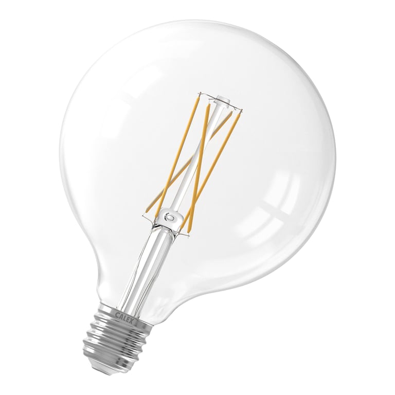 Calex LED Full Glass LongFilament Globe Lamp 220-240V 6W 500lm E27 G125, Helder 2300K Dimmable
