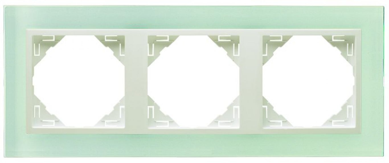 Efapel crystal afdekr. 3 voudig wit glas/wit ice