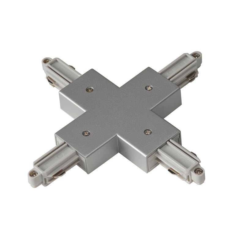 X-verbinder voor 1-fase rail opbouw zilv.grijs