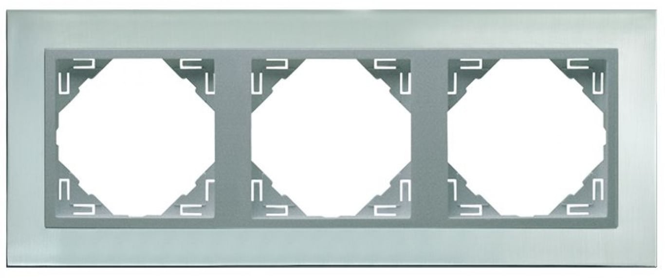 Efapel metallo/metaal afdekr. 3v rvs/aluminium