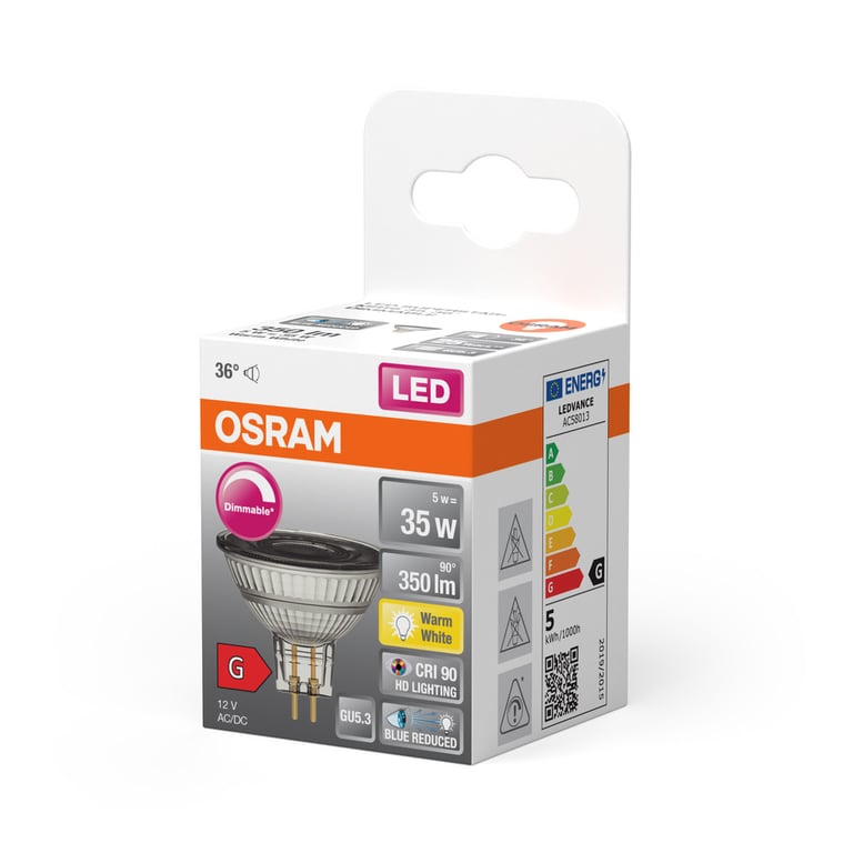 LED SUPERSTAR PLUS MR16 35 36 ° 5 W/2700 K GU5.3 (CS à 1 PCE)