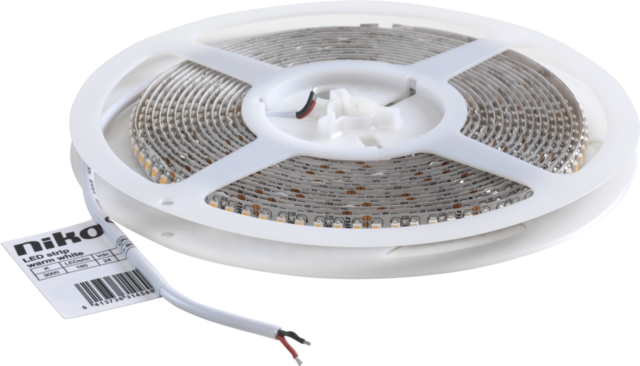 Niko - Ledstrip op rol met 180 leds per meter. Kleur leds: 3000 K (warm witte