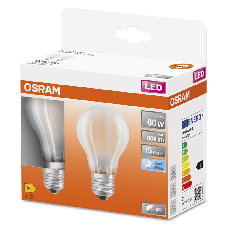 LED Retrofit CLASSIC A 60 FR 7 W/4000K E27 (CS à 2 PCE)