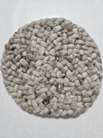 Rond wollen vloerkleed Romee in stock Grijs Nature 05