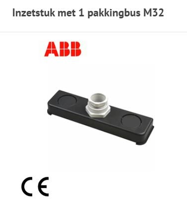 ABB  Inzetstuk met 1 pakkingbus M32