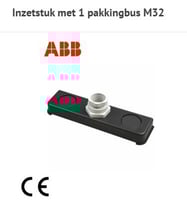 ABB  Inzetstuk met 1 pakkingbus M32