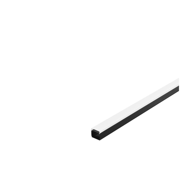 GLENOS Industrial profiel Flat mat zwart 2m
