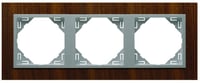 Efapel arbore/hout afdekr. 3v walnootboom/aluminium