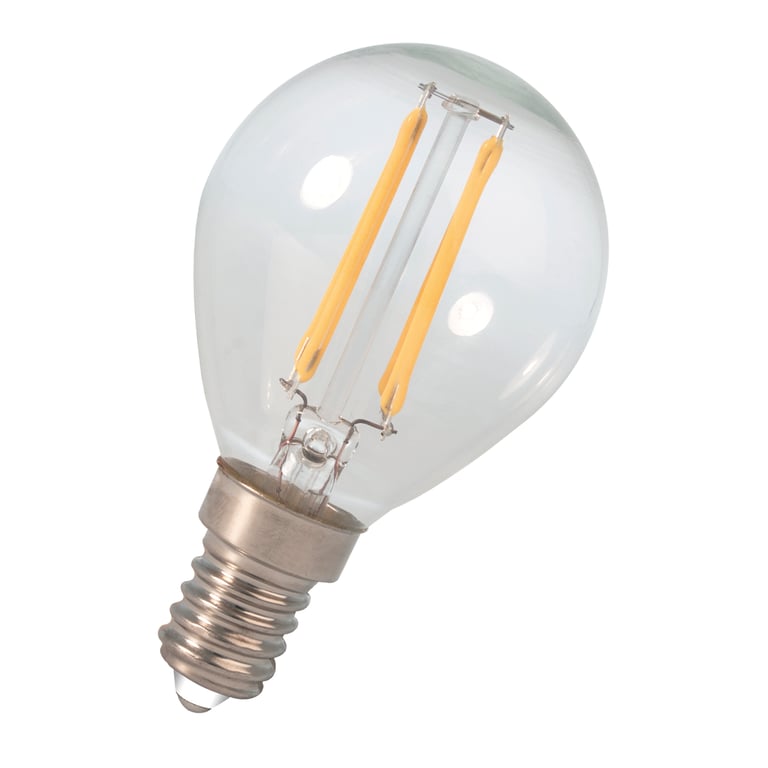 Calex LED Full Glass Filament Ball-lamp 220-240V 2,0W 200lm E14 P45, Clear 2700K CRI80, energy label A++