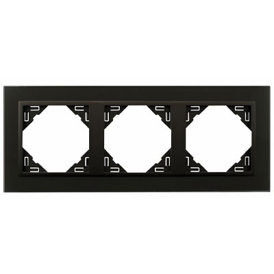 Efapel crystal afdekr. 3v zwart glas/zwart