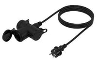 Verlengblok 3V + RA + klep 10 meter 3x1.5mm² neopreen IP44