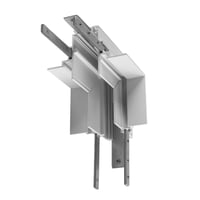 L-verbinder mechanisch, 48V TRACK, voor inbouwrail diep, stereo, wit