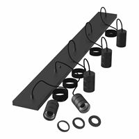 Calex pendule 5 delig 3-rings E27 1330mmx140 mmx25mm matt black
