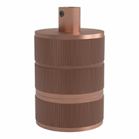 Calex lampholder E27 aluminium 3 rings model matt copper, cylinder cable clamp,  max.250V-60W