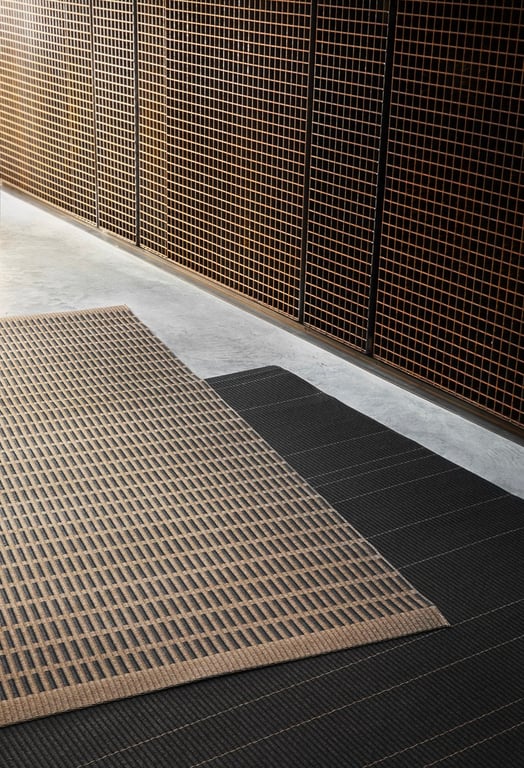 Design vloerkleed Woodnotes New York Willow Brown - Black 1184509