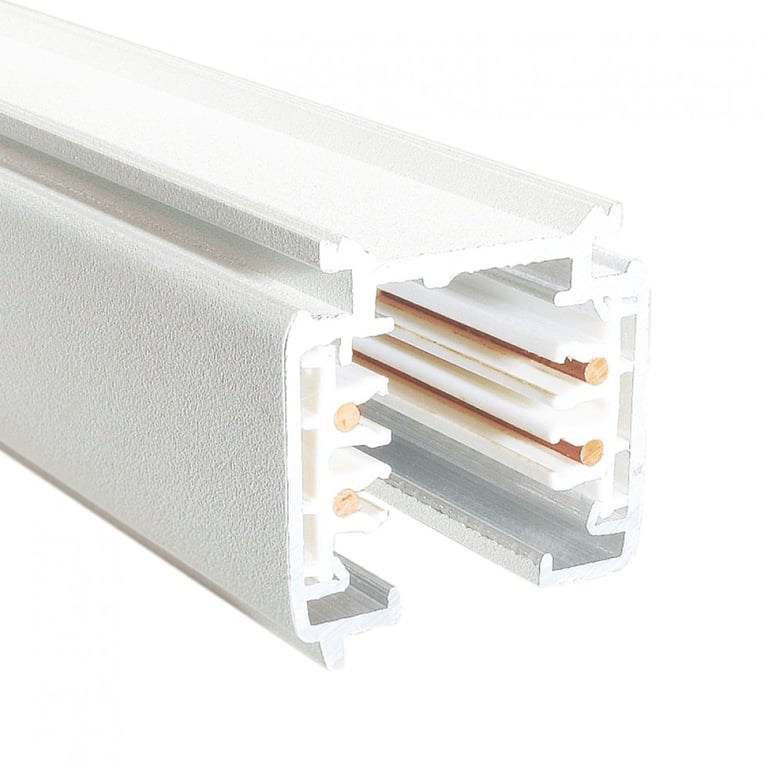 1-Meter 3-Fase spanningsrail Wit