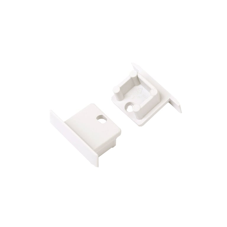 Eindkap voor Profiel 10 inbouw, wit, met gat. VPE 2 stuks.
