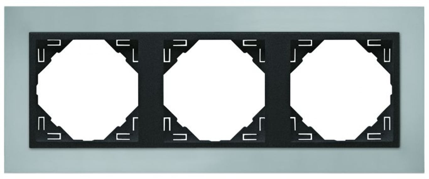 Efapel metallo/metaal afdekr. 3v chroom/grijs