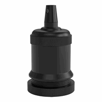 Calex lampholder E27 aluminium model peak M-003 matt black,  max.250V-60W