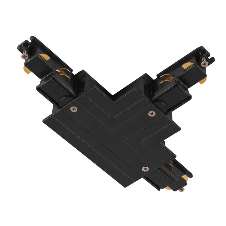 T-verbinder, voor S-TRACK 3-fase-inbouwrail, aarde binnen links, zwart