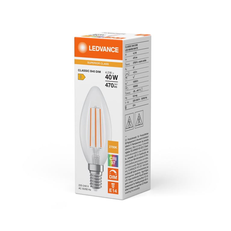 LED CLASSIC B DIM CRI97 S 4.2W 927 FIL CL E14
