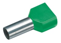 GeÏsoleerde TWIN Adereindhuls, 2x 16mm², lengte 14mm, groen