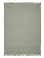 Wollen vloerkleed hip met flosjes Robijn Mint